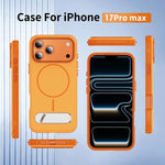 غطاء هاتف مغناطيسي مقلد أصلي بلونين مع حامل، لهواتف iPhone 17 Pro Max، iPhone 17 Pro