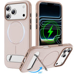غطاء هاتف مغناطيسي مقلد أصلي بلونين مع حامل، لهواتف iPhone 17 Pro Max، iPhone 17 Pro