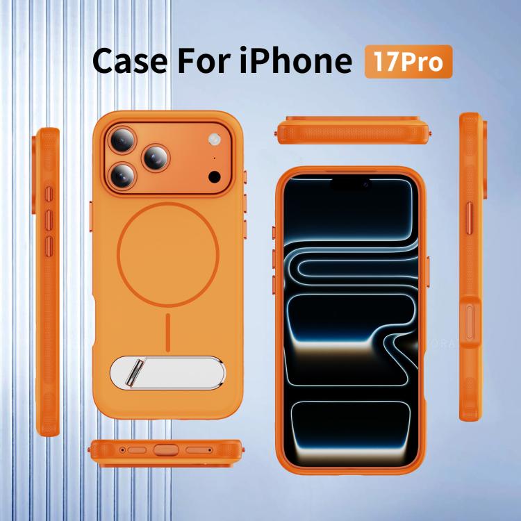 غطاء هاتف مغناطيسي مقلد أصلي بلونين مع حامل، لهواتف iPhone 17 Pro Max، iPhone 17 Pro