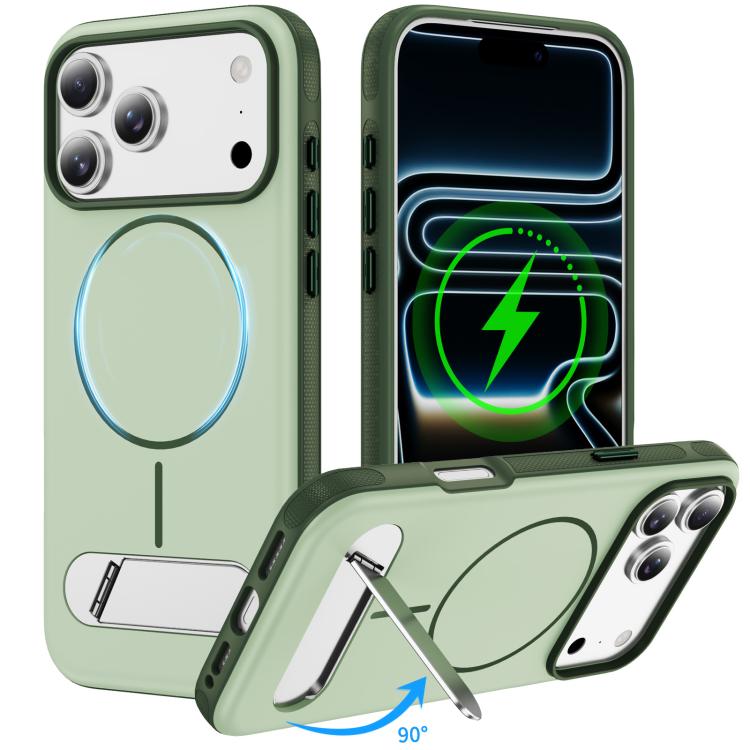غطاء هاتف مغناطيسي مقلد أصلي بلونين مع حامل، لهواتف iPhone 17 Pro Max، iPhone 17 Pro