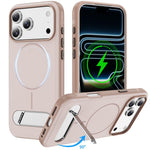 غطاء هاتف مغناطيسي مقلد أصلي بلونين مع حامل، لهواتف iPhone 17 Pro Max، iPhone 17 Pro