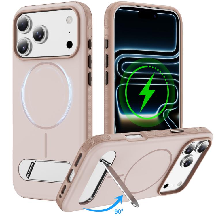 غطاء هاتف مغناطيسي مقلد أصلي بلونين مع حامل، لهواتف iPhone 17 Pro Max، iPhone 17 Pro