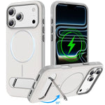 غطاء هاتف مغناطيسي مقلد أصلي بلونين مع حامل، لهواتف iPhone 17 Pro Max، iPhone 17 Pro