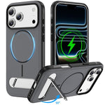 غطاء هاتف مغناطيسي مقلد أصلي بلونين مع حامل، لهواتف iPhone 17 Pro Max، iPhone 17 Pro