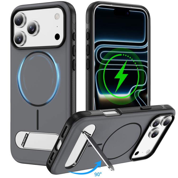 غطاء هاتف مغناطيسي مقلد أصلي بلونين مع حامل، لهواتف iPhone 17 Pro Max، iPhone 17 Pro