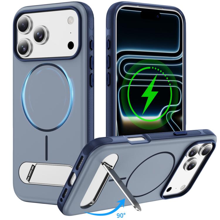غطاء هاتف مغناطيسي مقلد أصلي بلونين مع حامل، لهواتف iPhone 17 Pro Max، iPhone 17 Pro