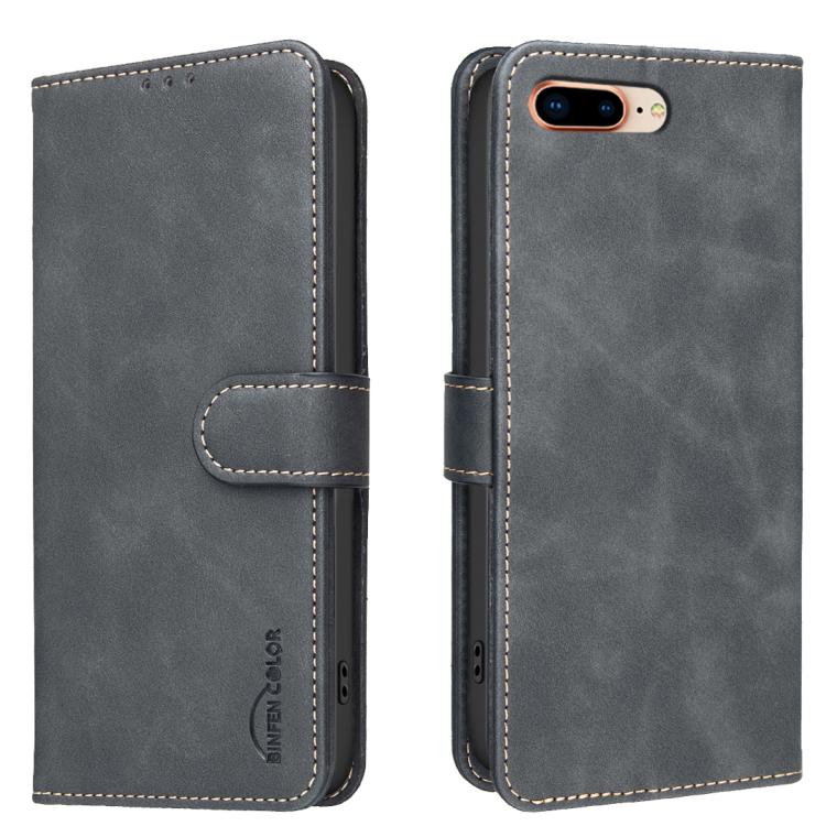 غطاء هاتف من الجلد النباتي بنقشة جلد العجل بلون صلب مع حماية RFID، لهواتف iPhone XS Max، iPhone 6 Plus/7 Plus/8 Plus، iPhone 6 / 7 / 8