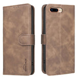 غطاء هاتف من الجلد النباتي بنقشة جلد العجل بلون صلب مع حماية RFID، لهواتف iPhone XS Max، iPhone 6 Plus/7 Plus/8 Plus، iPhone 6 / 7 / 8