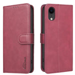 غطاء هاتف من الجلد النباتي بنقشة جلد العجل بلون صلب مع حماية RFID، لهواتف iPhone XS Max، iPhone 6 Plus/7 Plus/8 Plus، iPhone 6 / 7 / 8