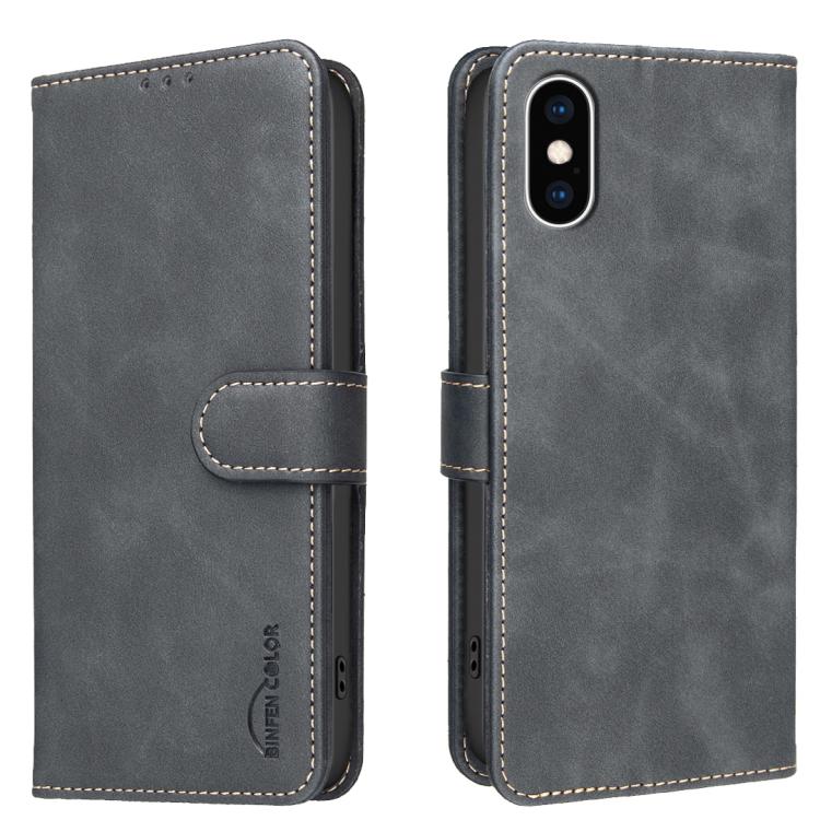 غطاء هاتف من الجلد النباتي بنقشة جلد العجل بلون صلب مع حماية RFID، لهواتف iPhone XS Max، iPhone 6 Plus/7 Plus/8 Plus، iPhone 6 / 7 / 8