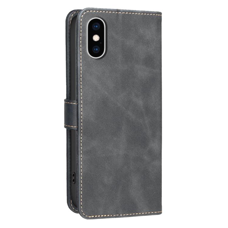 غطاء هاتف من الجلد النباتي بنقشة جلد العجل بلون صلب مع حماية RFID، لهواتف iPhone XS Max، iPhone 6 Plus/7 Plus/8 Plus، iPhone 6 / 7 / 8