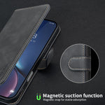 غطاء هاتف من الجلد النباتي بنقشة جلد العجل بلون صلب مع حماية RFID، لهواتف iPhone XS Max، iPhone 6 Plus/7 Plus/8 Plus، iPhone 6 / 7 / 8