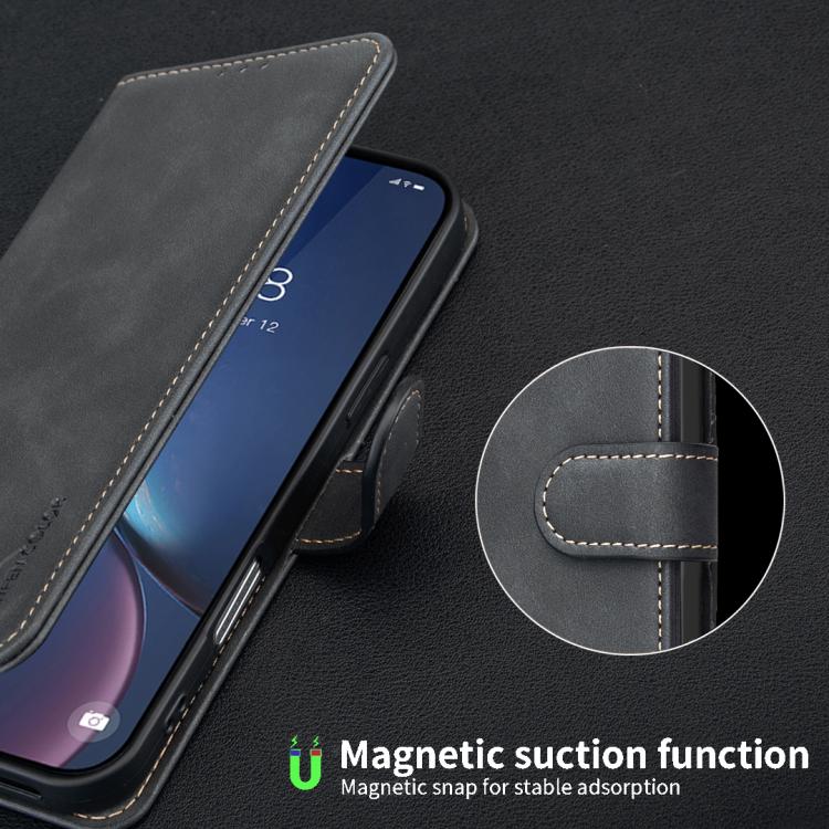 غطاء هاتف من الجلد النباتي بنقشة جلد العجل بلون صلب مع حماية RFID، لهواتف iPhone XS Max، iPhone 6 Plus/7 Plus/8 Plus، iPhone 6 / 7 / 8
