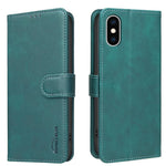 غطاء هاتف من الجلد النباتي بنقشة جلد العجل بلون صلب مع حماية RFID، لهواتف iPhone XS Max، iPhone 6 Plus/7 Plus/8 Plus، iPhone 6 / 7 / 8