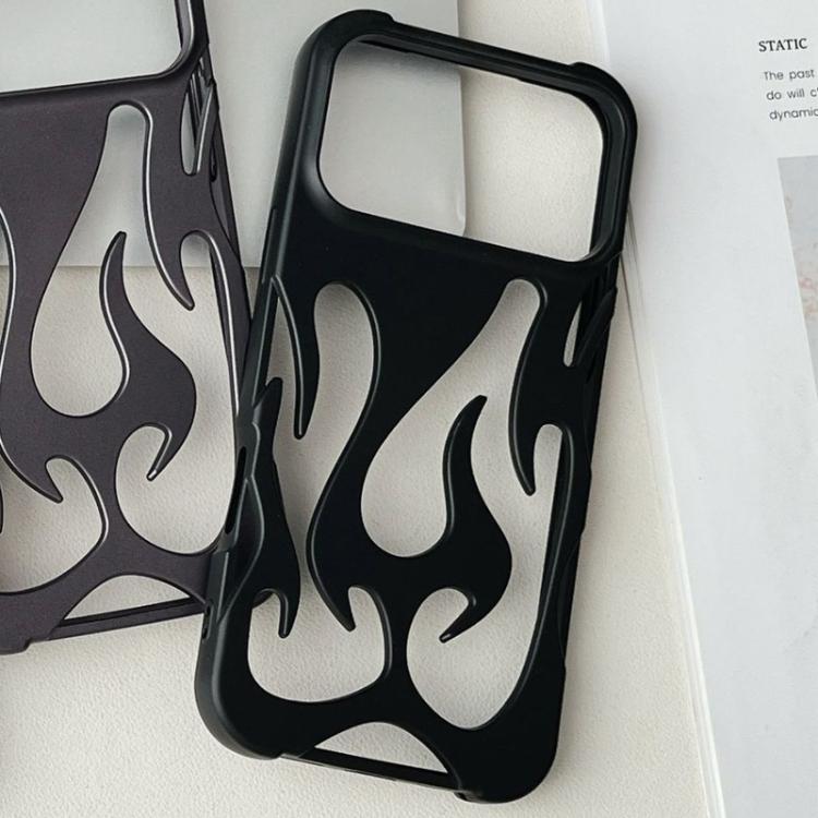 Flame Hollow Cooling Spray Coated Frosted TPU Phone Case, For iPhone 17 Pro Max, For iPhone 17 Pro, For iPhone 17, For iPhone Air, For iPhone 16 Pro Max, For iPhone 16 Pro, For iPhone 16 Plus, For iPhone 16, For iPhone 15 Pro Max, For iPhone 15 Pro