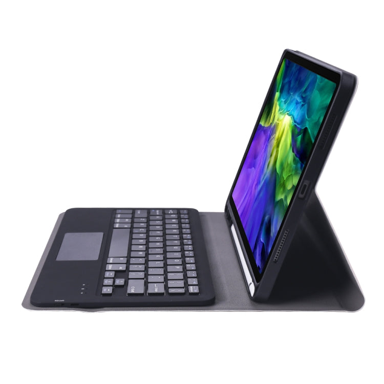 غطاء حماية بلوحة مفاتيح بلوتوث رفيع للغاية من ABS + TPU قابل للفصل لجهاز iPad Air 11 2024 / 2025 / Air 4 10.9 بوصة 2020، مع حامل وفتحة قلم ولمس، A098B-A