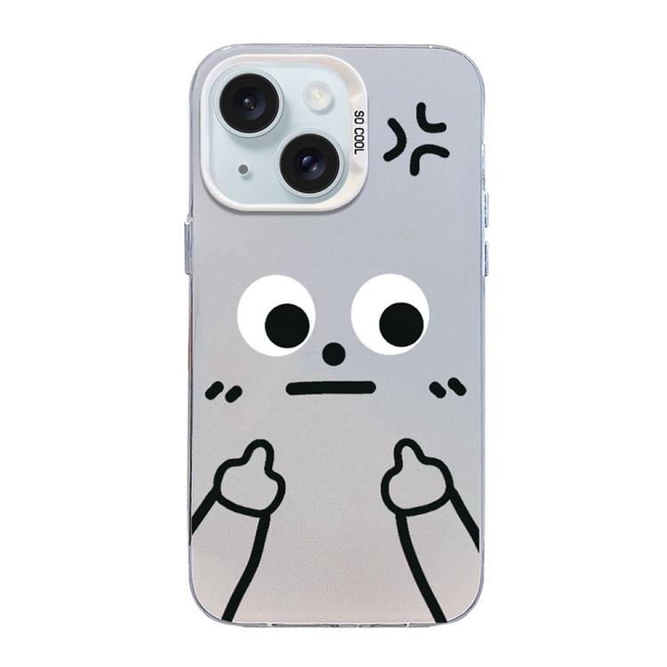 حافظة هاتف هجين من PC وTPU بلون فضي معتم بتصميم إيماءات الرجل الصغير، لهواتف iPhone 15، iPhone 14 Plus، iPhone 14، iPhone 14 Pro، iPhone 14 Pro Max، iPhone 13 Pro Max، iPhone 13 Pro، iPhone 13، iPhone 13 mini، iPhone 12...
