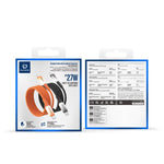 كابل بيانات مضفر شفاف متدرج من نوع Type-C إلى 8 بن بقوة 27 واط من سلسلة DUX DUCIS WLCM، الطول: 1 متر