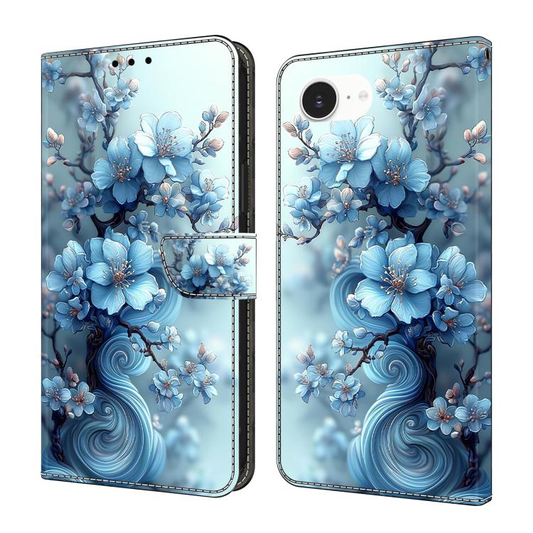 غطاء هاتف من جلد نباتي مطلي يشبه الكريستال، لهواتف iPhone 17e / 16e، iPhone 17 Pro Max، iPhone 17 Pro، iPhone 17