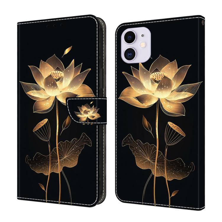 غطاء هاتف من الجلد النباتي مطلي يشبه الكريستال، لهاتف iPhone 11