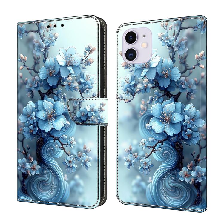غطاء هاتف من الجلد النباتي مطلي يشبه الكريستال، لهاتف iPhone 11