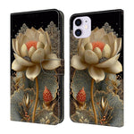 غطاء هاتف من الجلد النباتي مطلي يشبه الكريستال، لهاتف iPhone 11