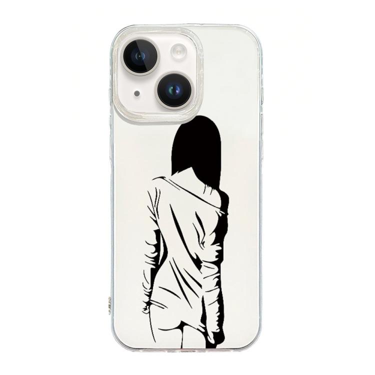 حافظة هاتف بإطار شفاف مع تصميم IMD كريمي، لهواتف iPhone 15، iPhone 14 Plus، iPhone 14، iPhone 14 Pro، iPhone 14 Pro Max، iPhone SE 2022 / 2020 / 8 / 7، iPhone 13 Pro Max، iPhone 13 Pro، iPhone 13، iPhone 12