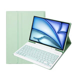 غطاء حماية بلوحة مفاتيح بلوتوث رفيع للغاية من ABS بلون حلوى قابل للفصل لجهاز iPad Air 11 2024 / 2025 / Air 4 2020 / Air 5 2022 مع حامل وفتحة قلم، A098B