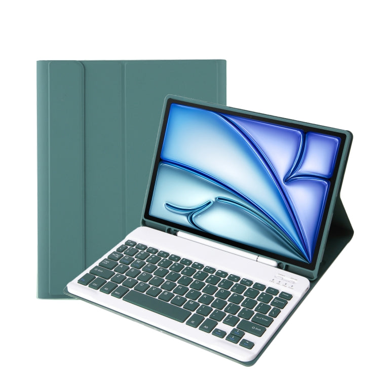 غطاء حماية بلوحة مفاتيح بلوتوث رفيع للغاية من ABS بلون حلوى قابل للفصل لجهاز iPad Air 11 2024 / 2025 / Air 4 2020 / Air 5 2022 مع حامل وفتحة قلم، A098B