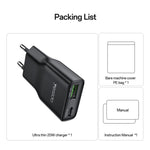 Yesido YC112 Ultra-thin 20W Dual-port PD QC Fast Charger, YC112