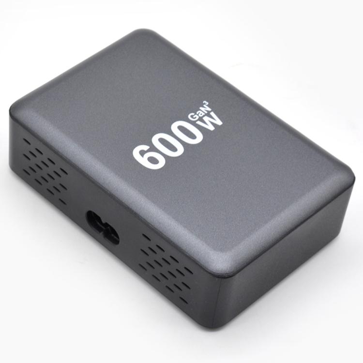 شاحن مكتبي سريع GaN عالي الطاقة بثمانية منافذ USB-C / Type-C وUSB-A بقوة 600 واط، قابس الاتحاد الأوروبي، قابس الولايات المتحدة، قابس المملكة المتحدة، قابس أستراليا