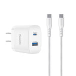مجموعة شاحن سريع بمنفذين USB وType-C بقوة 45 واط من Yesido، قابس الاتحاد الأوروبي، قابس المملكة المتحدة، قابس الولايات المتحدة