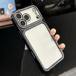 غطاء هاتف من PC مطلي بالكهرباء مع TPU وهالة من الأحجار الكريمة، لهواتف iPhone 17 Pro Max و iPhone 17 Pro