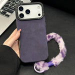غطاء هاتف من قماش الشامواه الصناعي TPU مع حبل أرنب مطبوع على الشاشة، لهواتف iPhone 17 Pro Max و iPhone 17 Pro و iPhone 17 و iPhone 16 Pro Max و iPhone 16 Pro و iPhone 16 و iPhone 15 Pro Max و iPhone 15 Pro