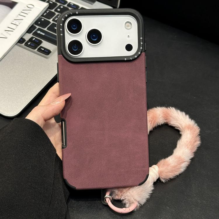 غطاء هاتف من قماش الشامواه الصناعي TPU مع حبل أرنب مطبوع على الشاشة، لهواتف iPhone 17 Pro Max و iPhone 17 Pro و iPhone 17 و iPhone 16 Pro Max و iPhone 16 Pro و iPhone 16 و iPhone 15 Pro Max و iPhone 15 Pro