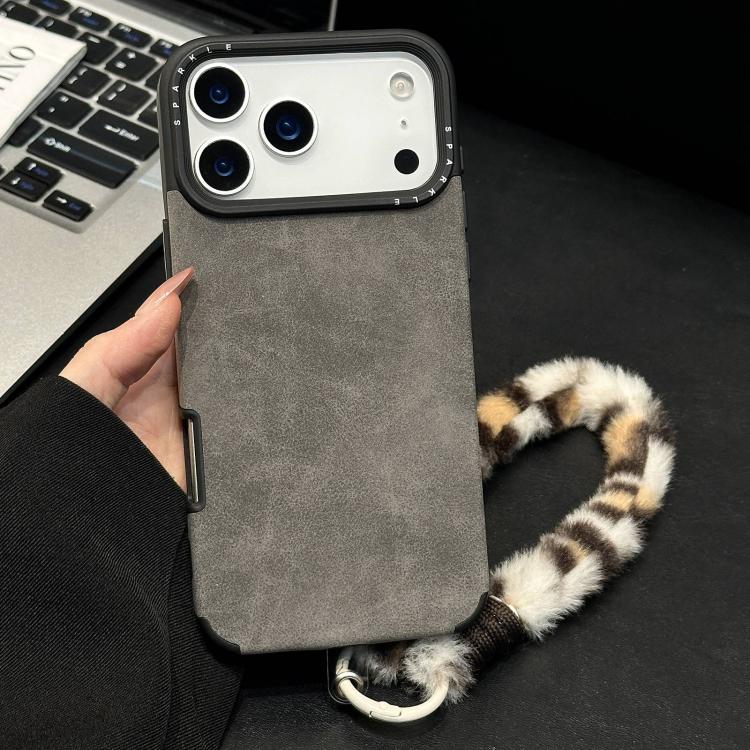 غطاء هاتف من قماش الشامواه الصناعي TPU مع حبل أرنب مطبوع على الشاشة، لهواتف iPhone 17 Pro Max و iPhone 17 Pro و iPhone 17 و iPhone 16 Pro Max و iPhone 16 Pro و iPhone 16 و iPhone 15 Pro Max و iPhone 15 Pro
