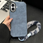 غطاء هاتف من قماش الشامواه الصناعي TPU مع حبل أرنب مطبوع على الشاشة، لهواتف iPhone 17 Pro Max و iPhone 17 Pro و iPhone 17 و iPhone 16 Pro Max و iPhone 16 Pro و iPhone 16 و iPhone 15 Pro Max و iPhone 15 Pro