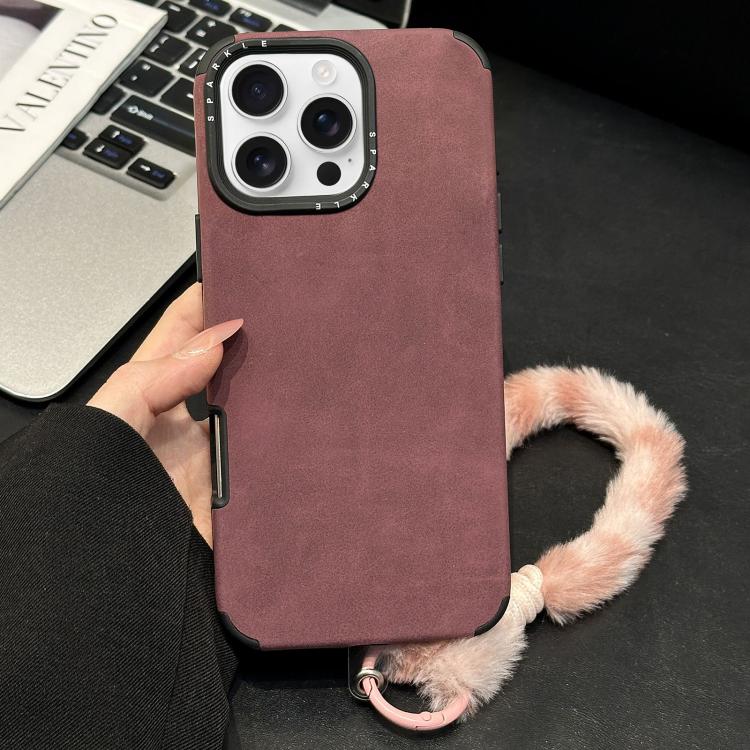 غطاء هاتف من قماش الشامواه الصناعي TPU مع حبل أرنب مطبوع على الشاشة، لهواتف iPhone 17 Pro Max و iPhone 17 Pro و iPhone 17 و iPhone 16 Pro Max و iPhone 16 Pro و iPhone 16 و iPhone 15 Pro Max و iPhone 15 Pro