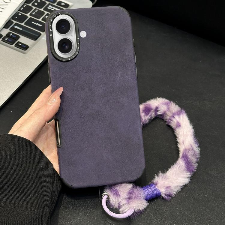 غطاء هاتف من قماش الشامواه الصناعي TPU مع حبل أرنب مطبوع على الشاشة، لهواتف iPhone 17 Pro Max و iPhone 17 Pro و iPhone 17 و iPhone 16 Pro Max و iPhone 16 Pro و iPhone 16 و iPhone 15 Pro Max و iPhone 15 Pro