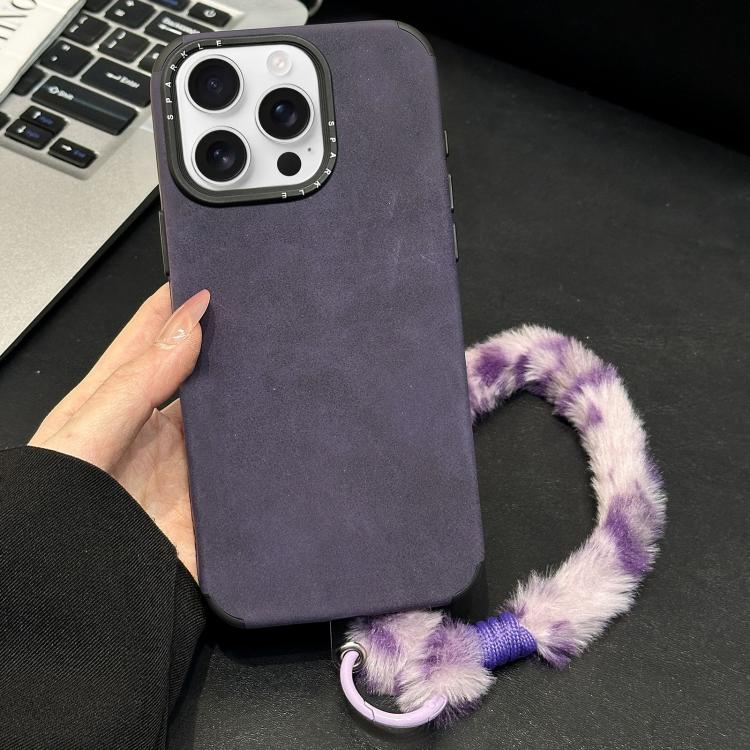 غطاء هاتف من قماش الشامواه الصناعي TPU مع حبل أرنب مطبوع على الشاشة، لهواتف iPhone 17 Pro Max و iPhone 17 Pro و iPhone 17 و iPhone 16 Pro Max و iPhone 16 Pro و iPhone 16 و iPhone 15 Pro Max و iPhone 15 Pro