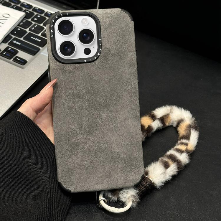غطاء هاتف من قماش الشامواه الصناعي TPU مع حبل أرنب مطبوع على الشاشة، لهواتف iPhone 17 Pro Max و iPhone 17 Pro و iPhone 17 و iPhone 16 Pro Max و iPhone 16 Pro و iPhone 16 و iPhone 15 Pro Max و iPhone 15 Pro