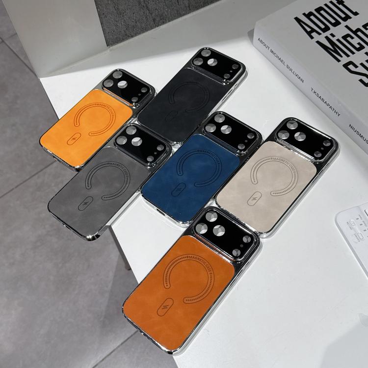 Fine Hole Lambskin Magnetic Phone Case, For iPhone 17 Pro Max, For iPhone 17 Pro