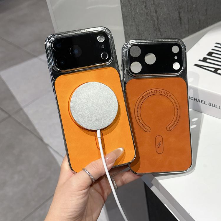 Fine Hole Lambskin Magnetic Phone Case, For iPhone 17 Pro Max, For iPhone 17 Pro