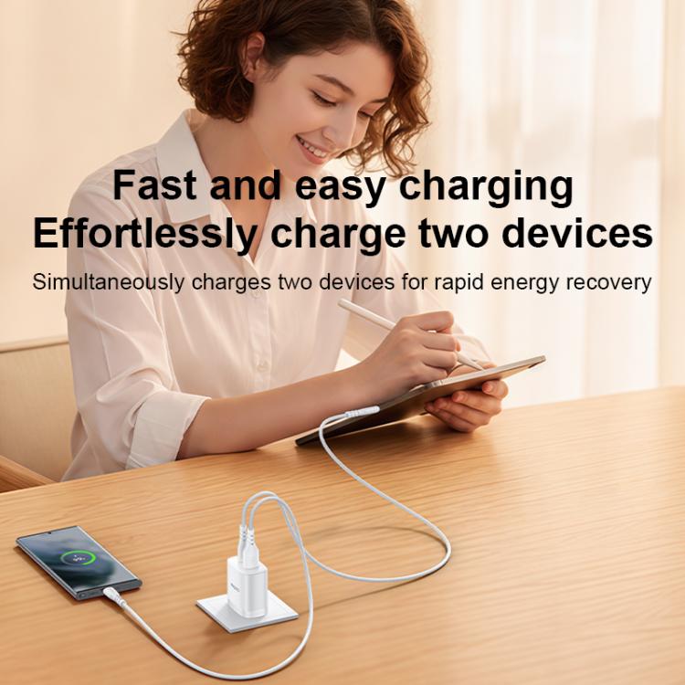مجموعة شاحن Yesido YC19U PD20W USB-C / Type-C ومنافذ مزدوجة QC18W USB-A مع كابل Type-C إلى Type-C، YC19U