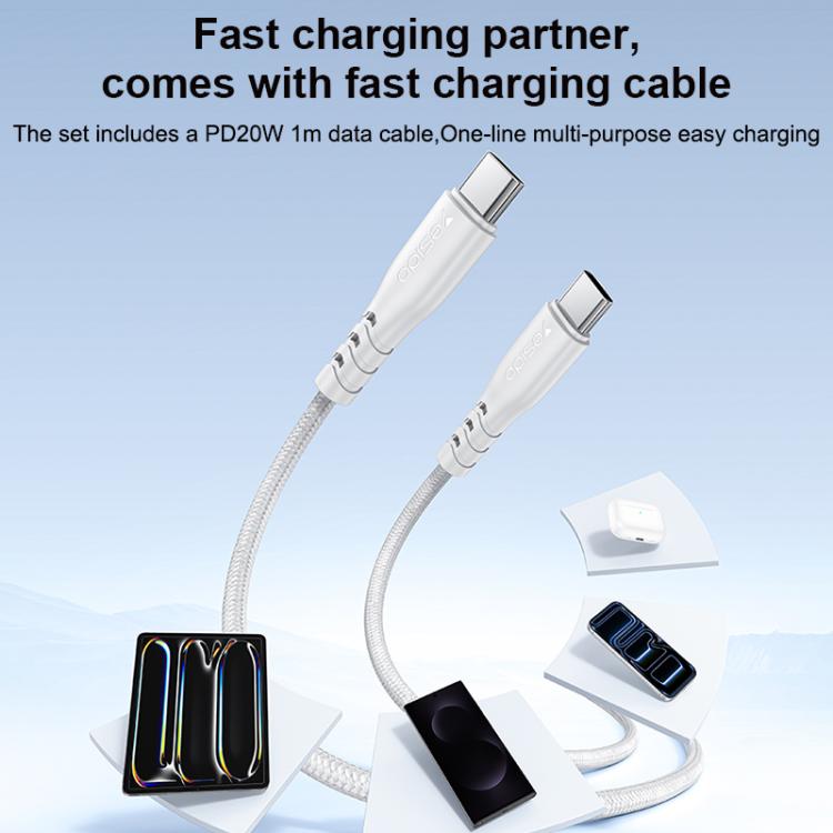 مجموعة شاحن Yesido YC19U PD20W USB-C / Type-C ومنافذ مزدوجة QC18W USB-A مع كابل Type-C إلى Type-C، YC19U
