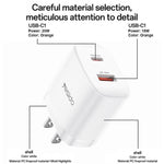 مجموعة شاحن Yesido YC19U PD20W USB-C / Type-C ومنافذ مزدوجة QC18W USB-A مع كابل Type-C إلى Type-C، YC19U