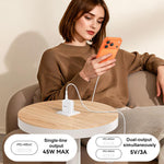 Yesido PD45W Dual Type-C Fast Charger Kit with Type-C to Type-C Cable, US Plug, EU Plug, UK Plug