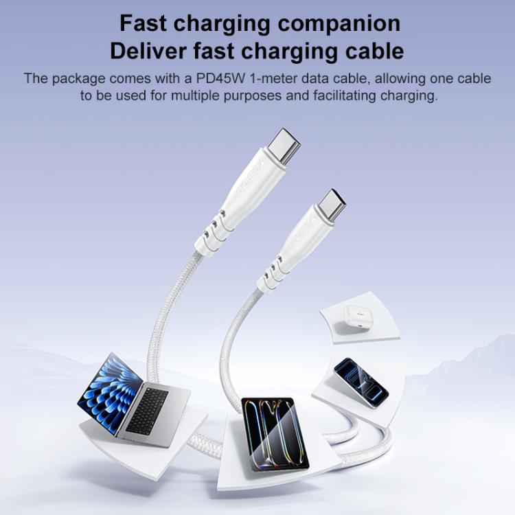Yesido PD45W Dual Type-C Fast Charger Kit with Type-C to Type-C Cable, US Plug, EU Plug, UK Plug