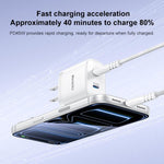 Yesido PD45W Dual Type-C Fast Charger Kit with Type-C to Type-C Cable, US Plug, EU Plug, UK Plug
