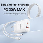 مجموعة شاحن Yesido YC106 PD20W USB-C / Type-C ومنافذ مزدوجة QC18W USB-A مع كابل Type-C إلى Type-C، YC106